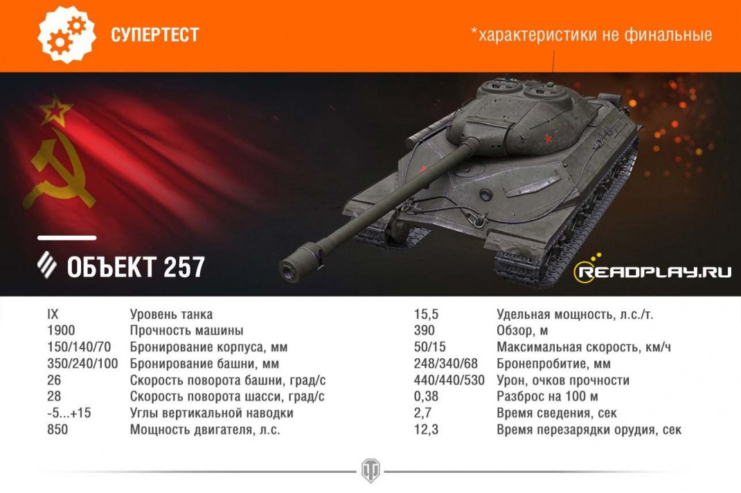 Объект 257 - характеристики танка