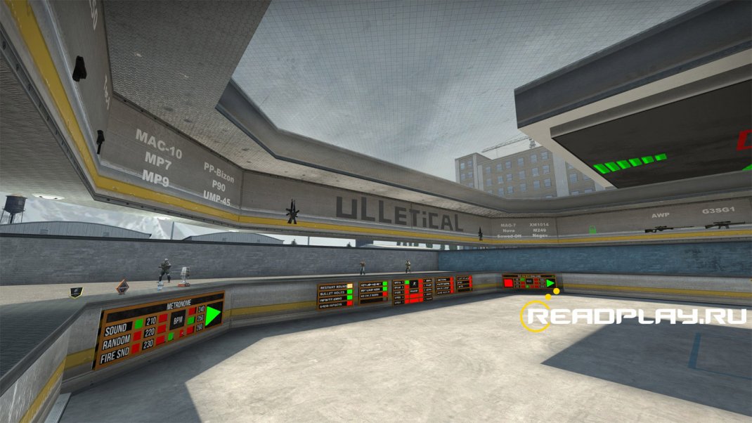 Скриншот карты Aim Botz для тренировки стрельбы в кс го