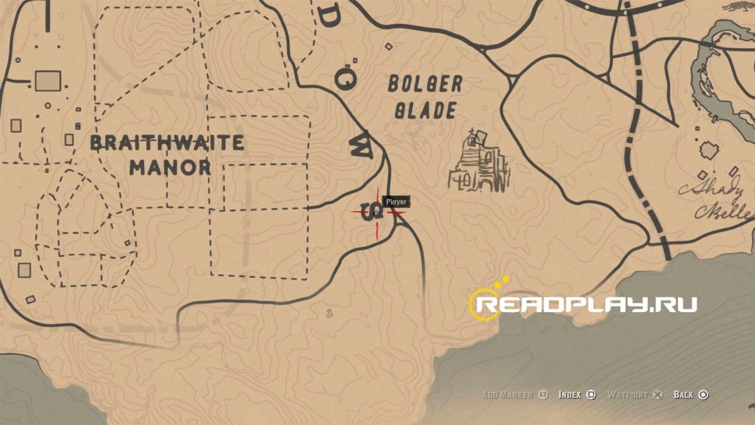 Скриншот карта со второй наводкой для поиска маньяка в Red Dead Redemption 2