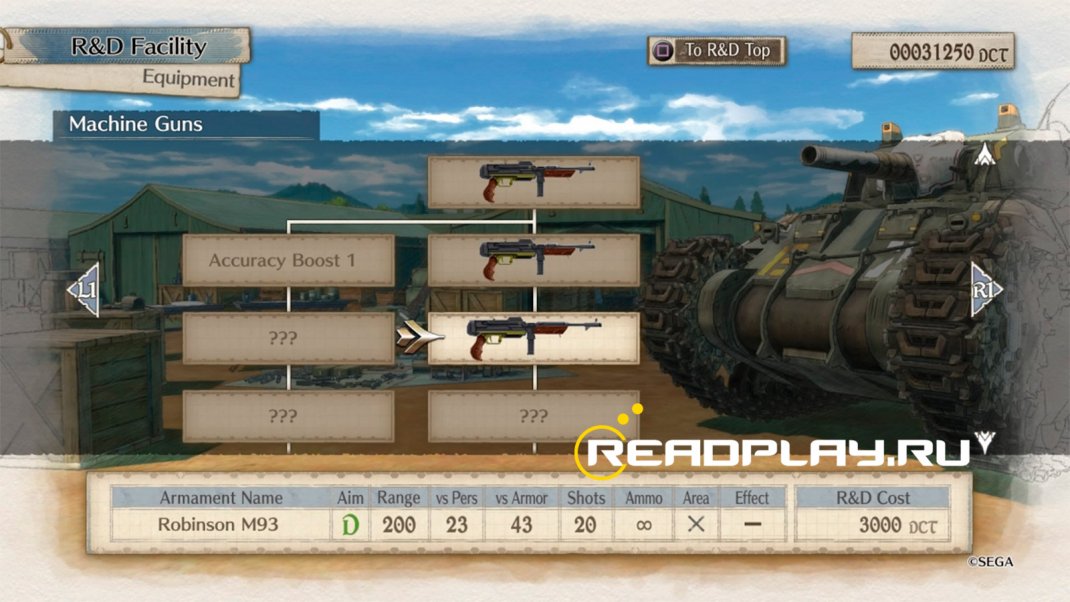 Скриншот оружия можно улучшить в Valkyria Chronicles 4