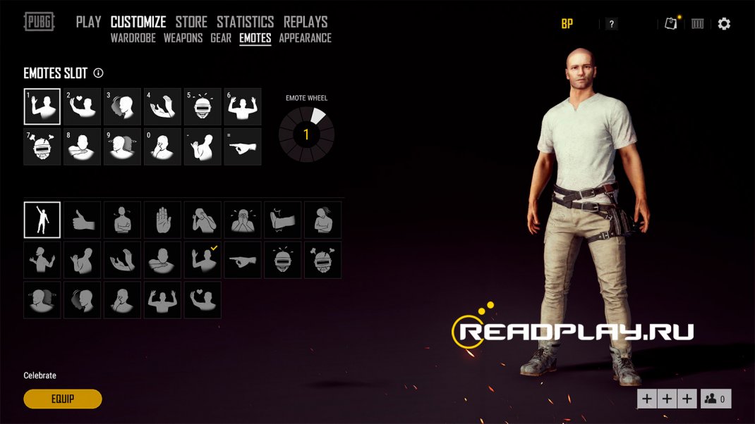 Скриншот новые эмоции в pubg после обновление от 21 ноября 2018 года