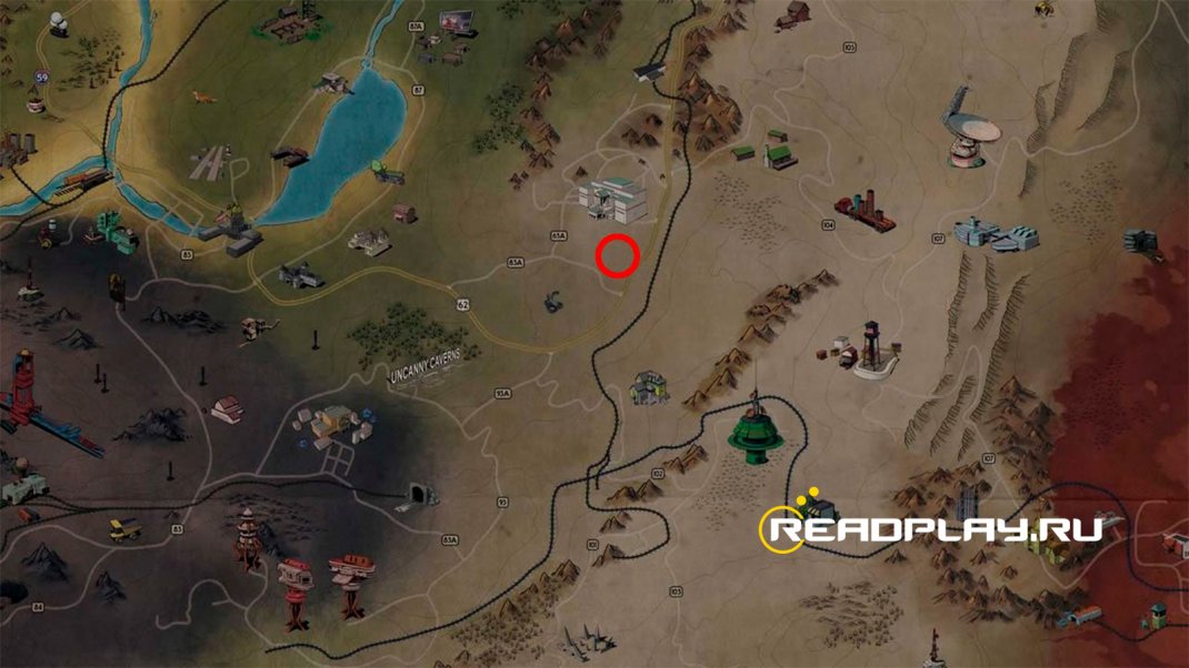 Скриншот расположение бункера Анклава в Fallout 76