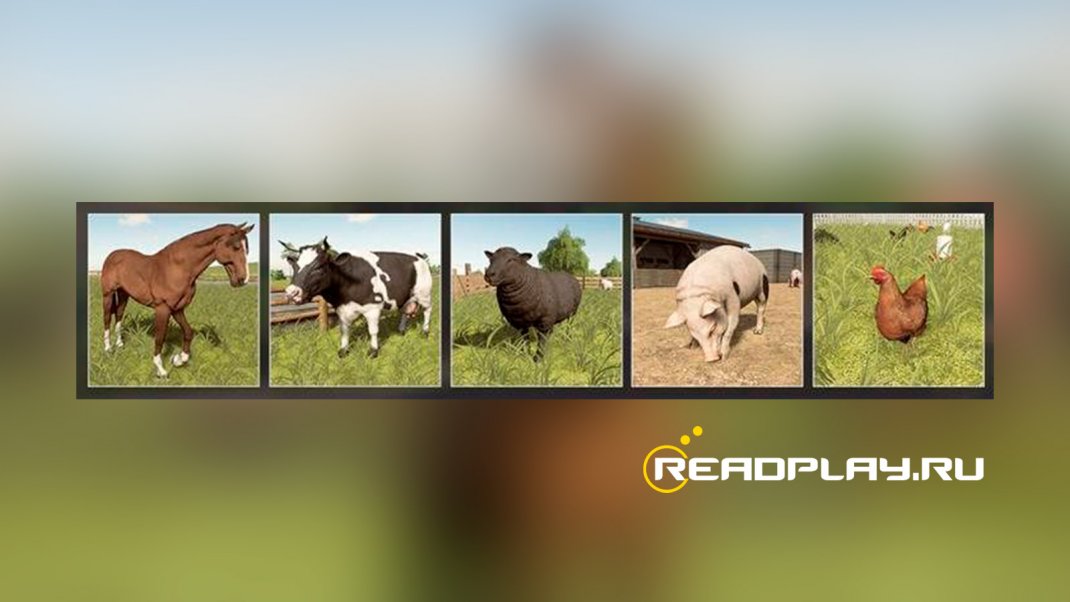 Скриншот пять видов животных в Farming Simulator 19