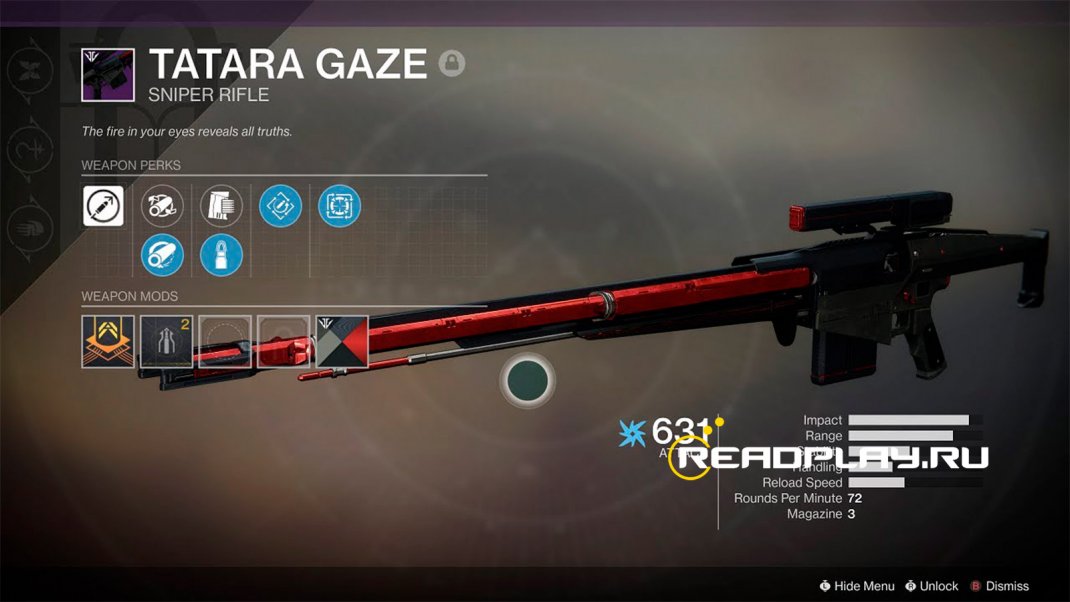 Изображение снайперской винтовки tatara gaze в Destiny 2 Black Armory