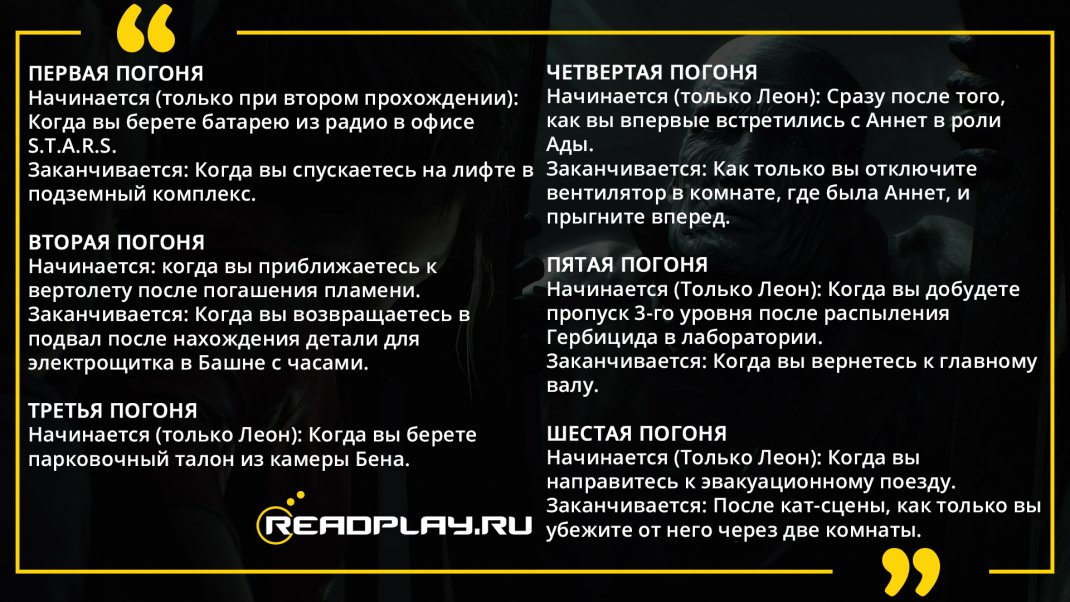 Скриншот список погонь мистера x в re 2 remake