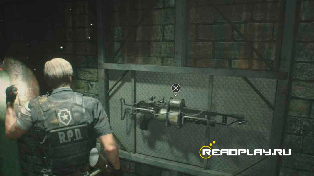 Скриншот - химический огнемет в Resident Evil 2 Remake 2019 года