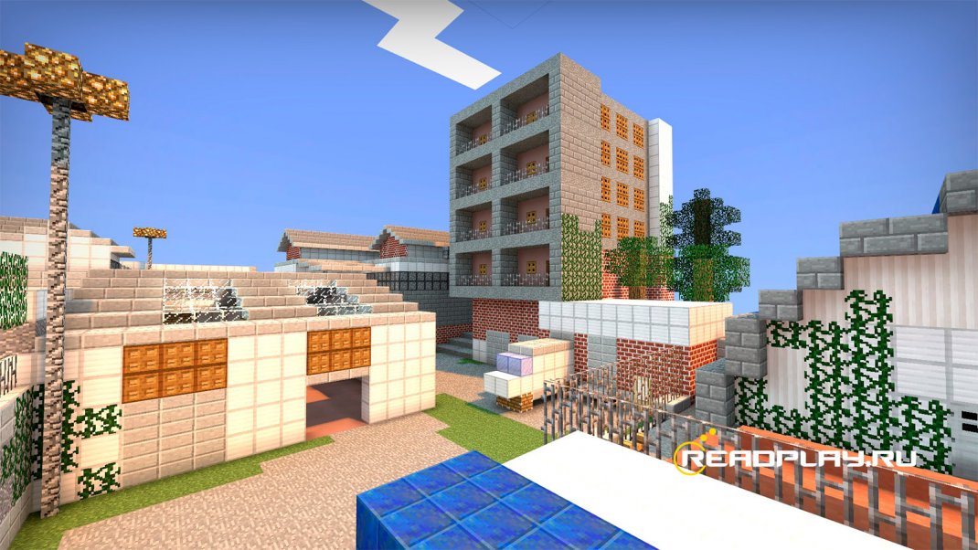 Изображение карты minecraft для cs go - de_cache_minecraft